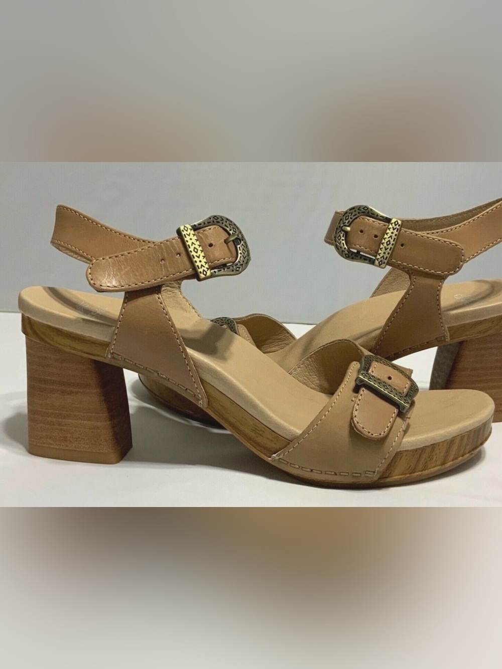 Dansko Women's Anna Block Heel Sandals Adjustable  SIZE 38
